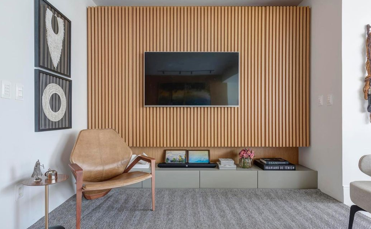 decoração para painel ripado