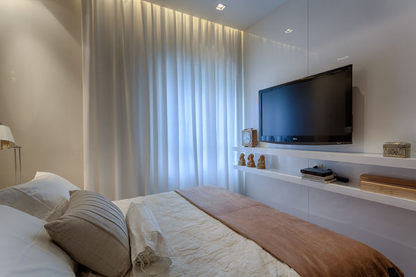 ideias criativas decoração tv quarto pequeno