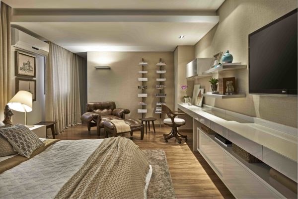 ideias criativas decoração tv quarto pequeno