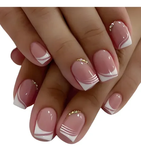 unhas curtas com francesinha invertida
