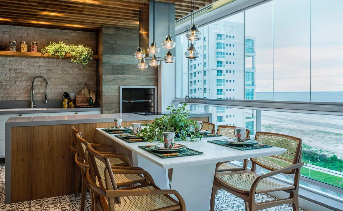 decoração parede área gourmet