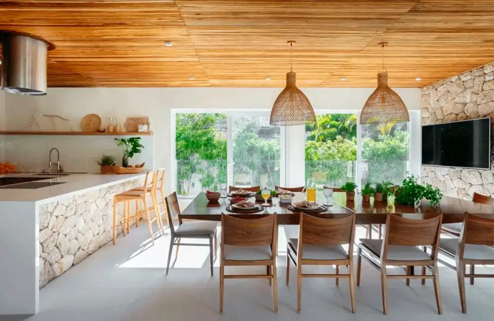 cimento queimado vs tijolinho parede área gourmet