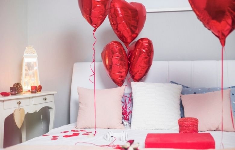 decoração quarto romântico com luzes