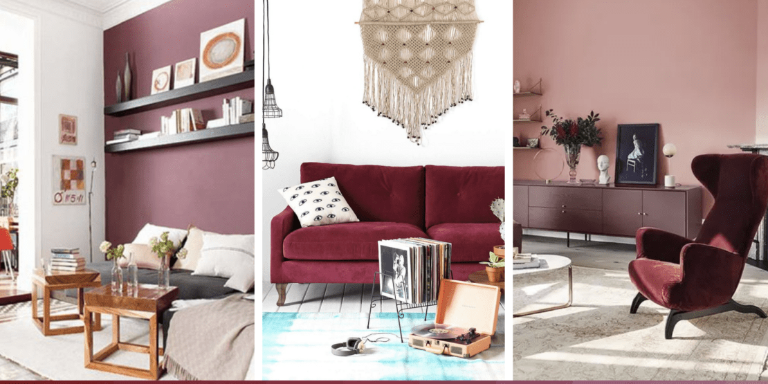 decoração rosa e marsala