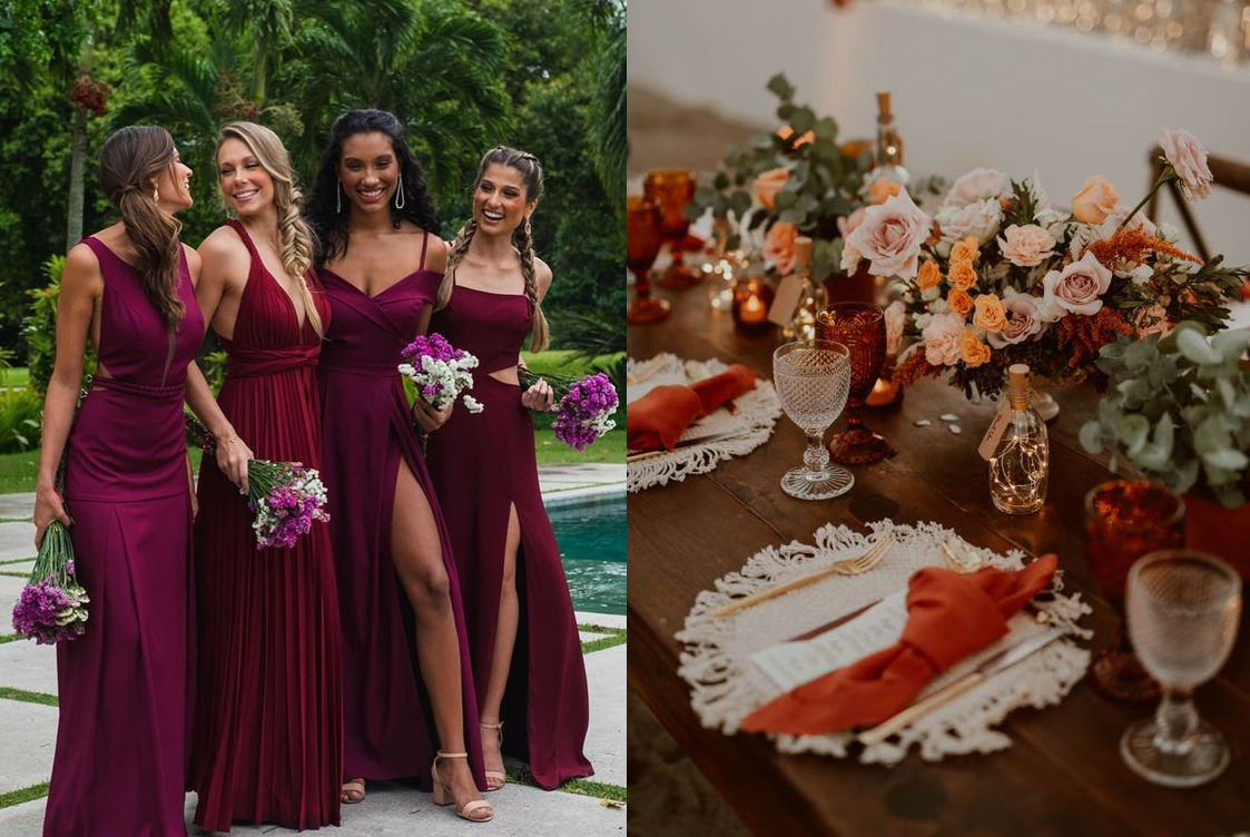 rosa vs marsala qual cor escolher para seu casamento