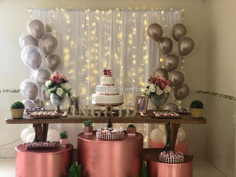 decoração rose gold minimalista