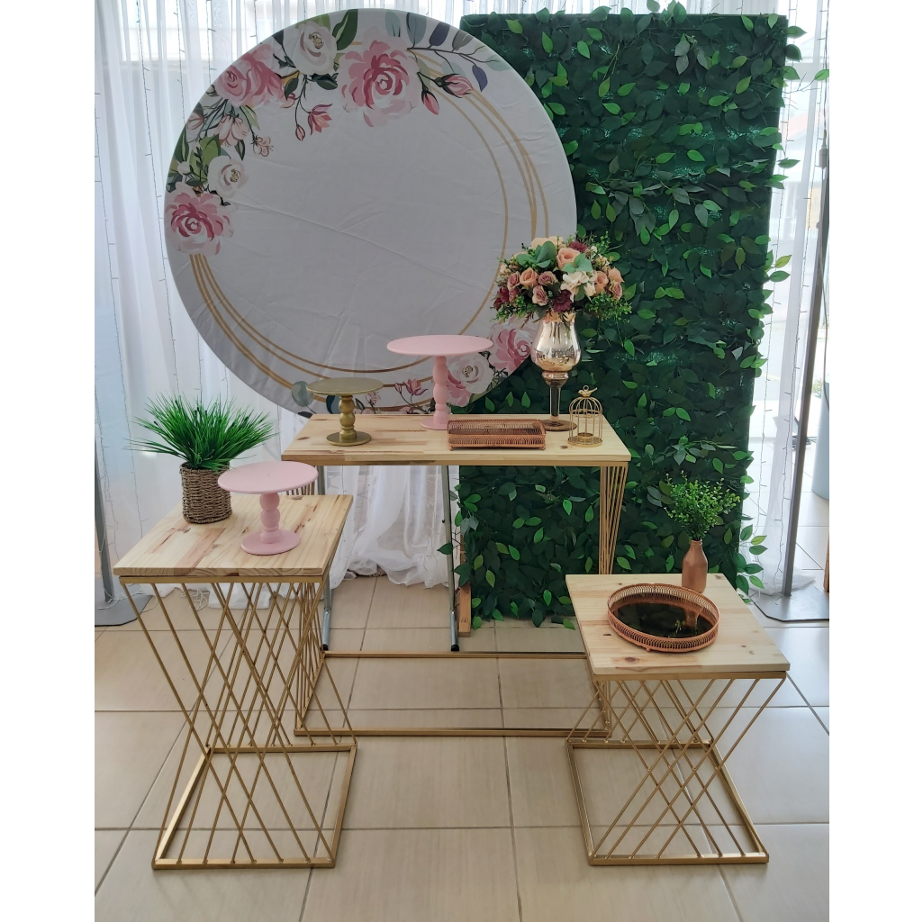decoração rose gold para festa simples