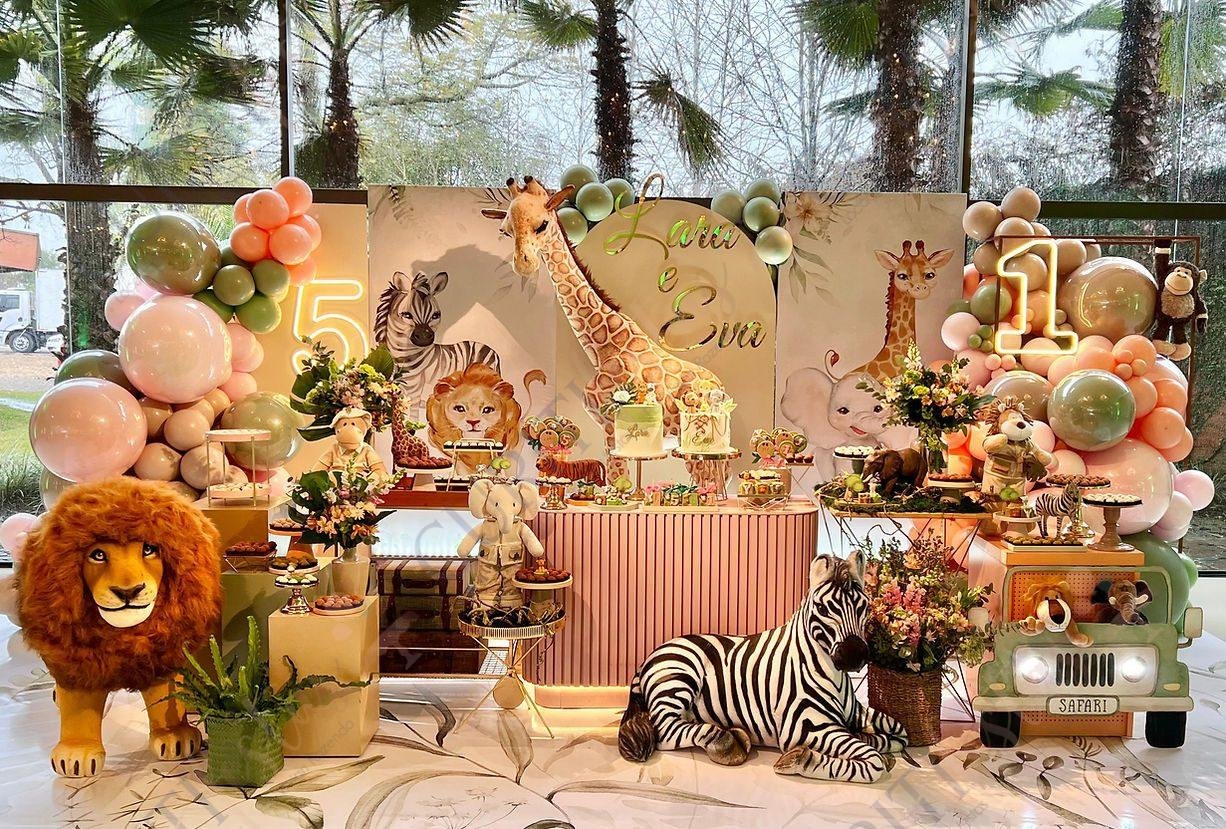 quanto custa decoração festa safari 1 ano