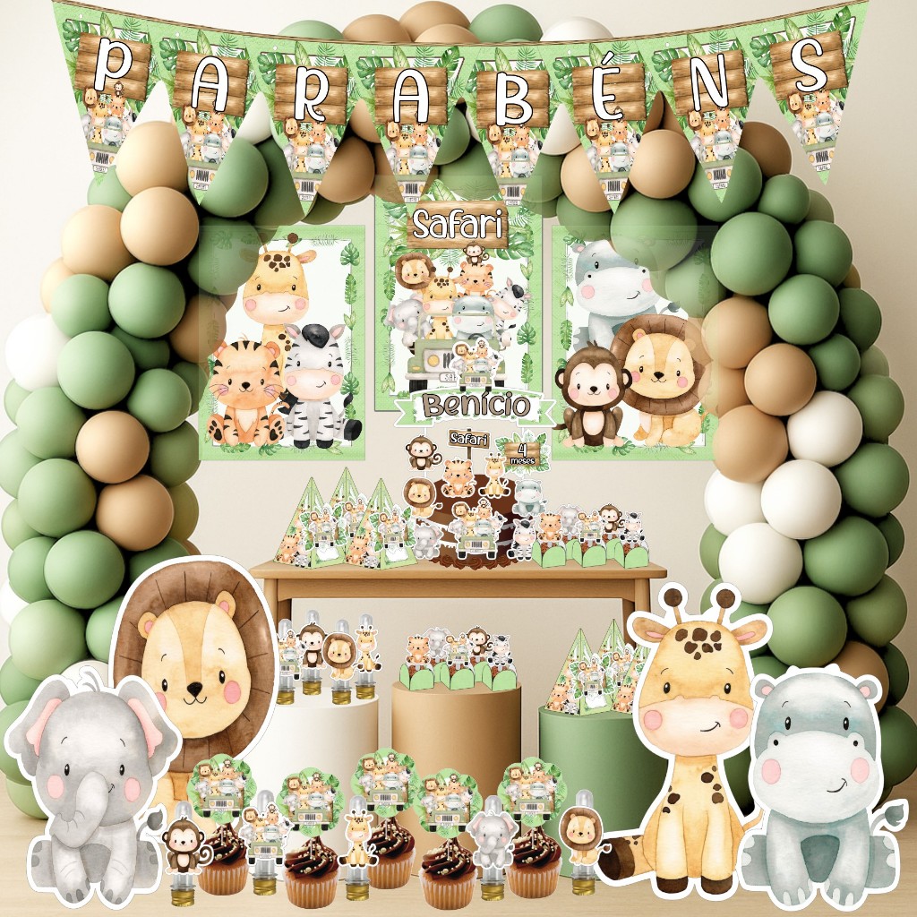 decoração safari baby vs safari tradicional 1 ano