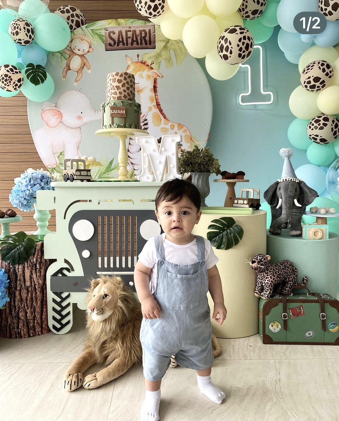painel de festa safari baby 1 ano DIY