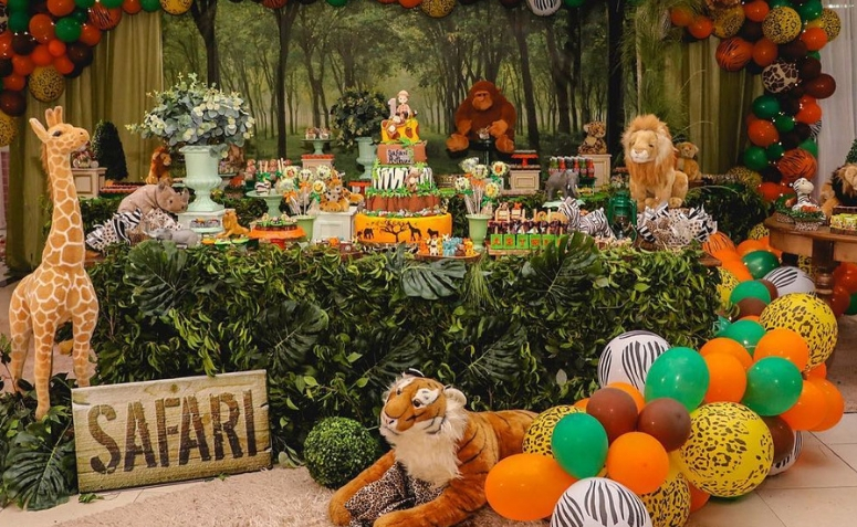 decoração safari baby 1 ano vs tema fazendinha