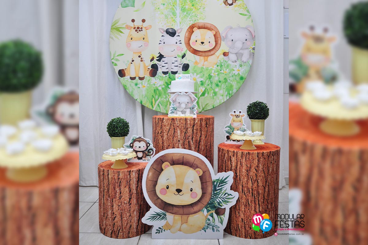 painel de festa safari baby 1 ano DIY