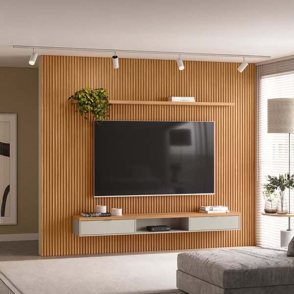 painel ripado sala de estar