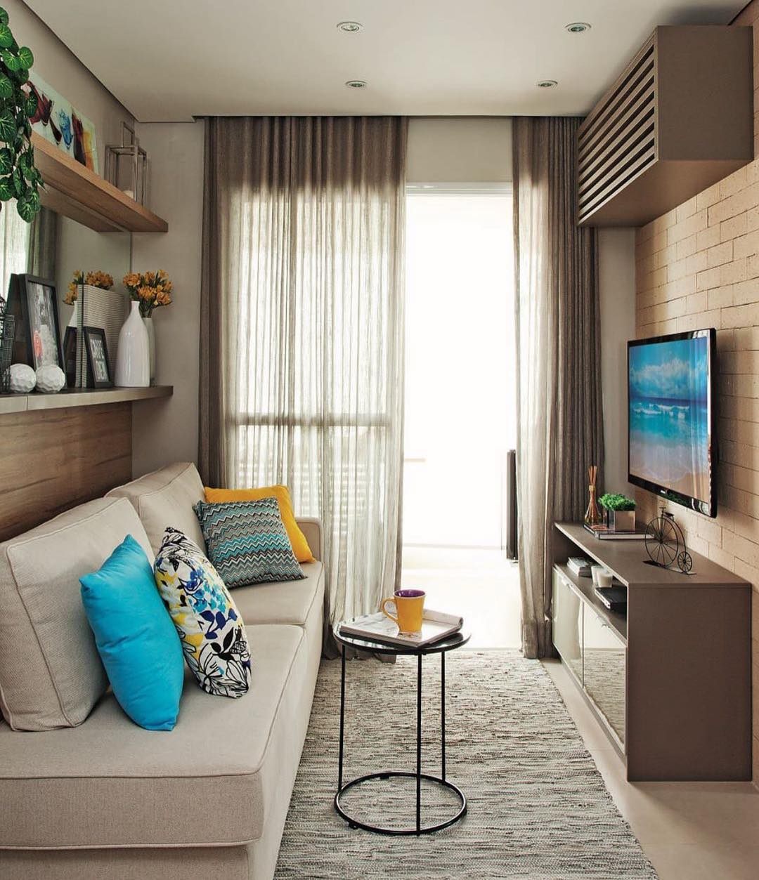ideias de decoração para sala pequena de apartamento simples
