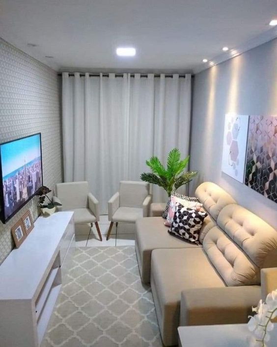 decoração sala pequena com pouco espaço