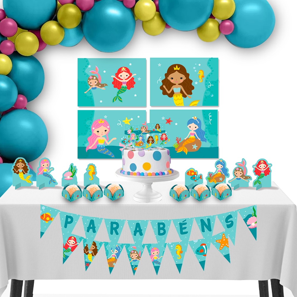 decoração sereia festa infantil