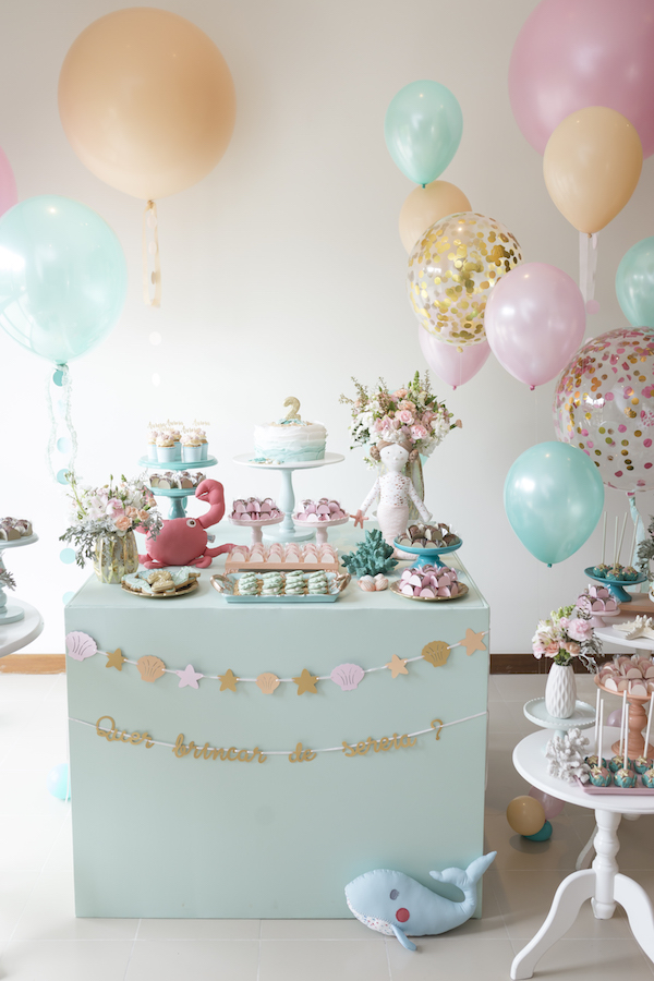 decoração sereia festa infantil