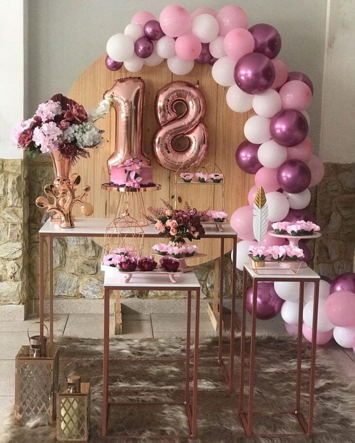 decoração simples vs decoração elaborada para 18 anos feminino