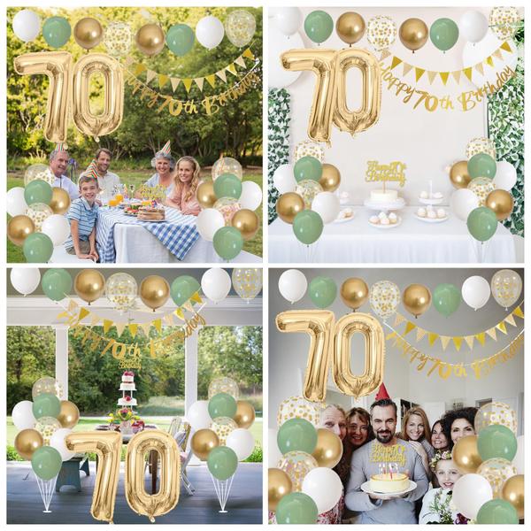 decoração 70 anos simples vs elaborada