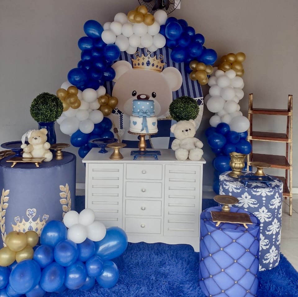 decoração chá de bebê menino ursinho príncipe