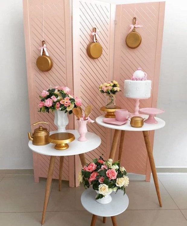 decoração simples chá de panela diy