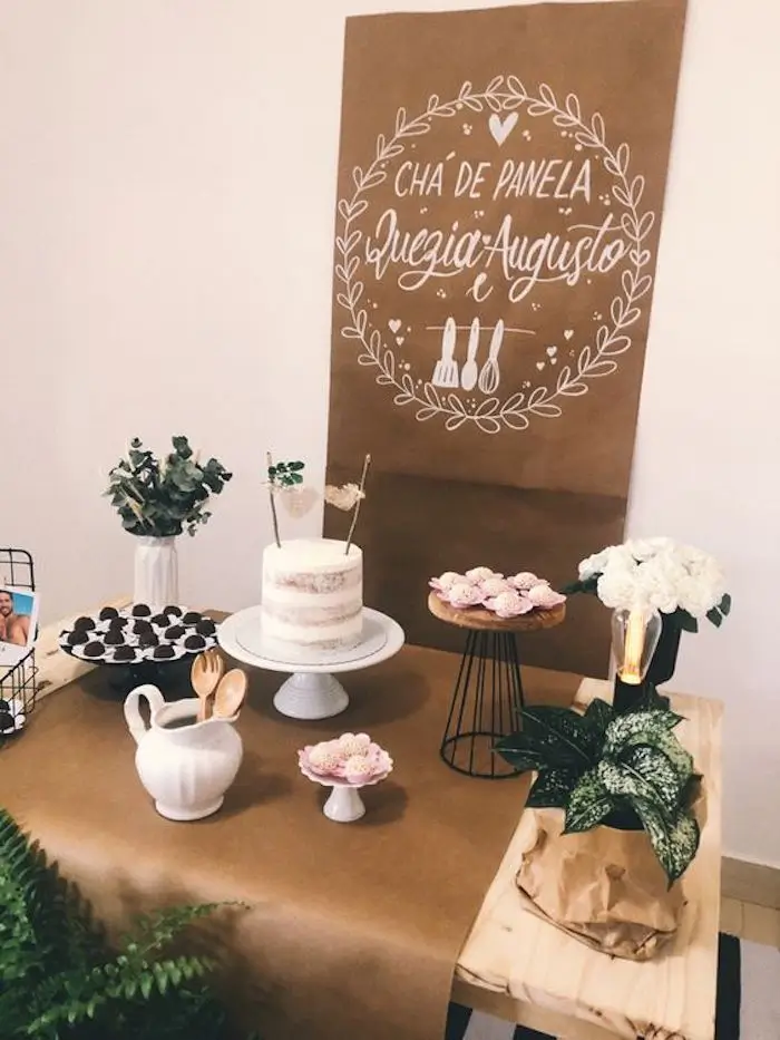 decoração simples chá de panela barato
