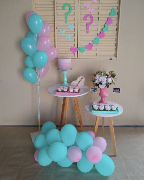 decoração simples chá de revelação