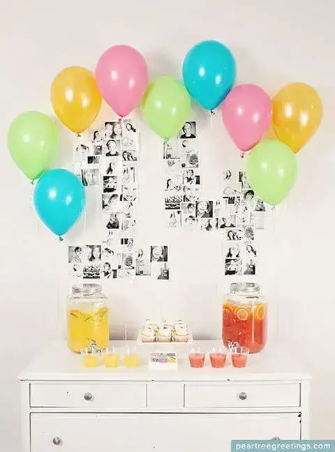 decoração simples com bexigas para festa infantil