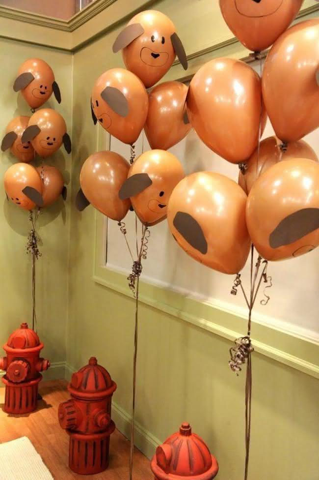 decoração de aniversário em casa com bexigas