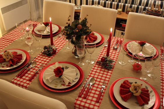 decoração de mesa natalina simples e barata