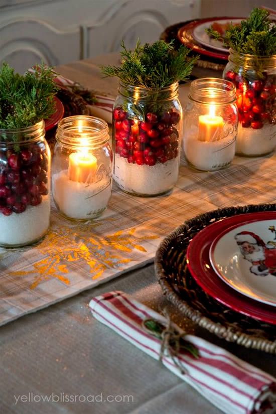 toques de vermelho na decoração de mesa de natal