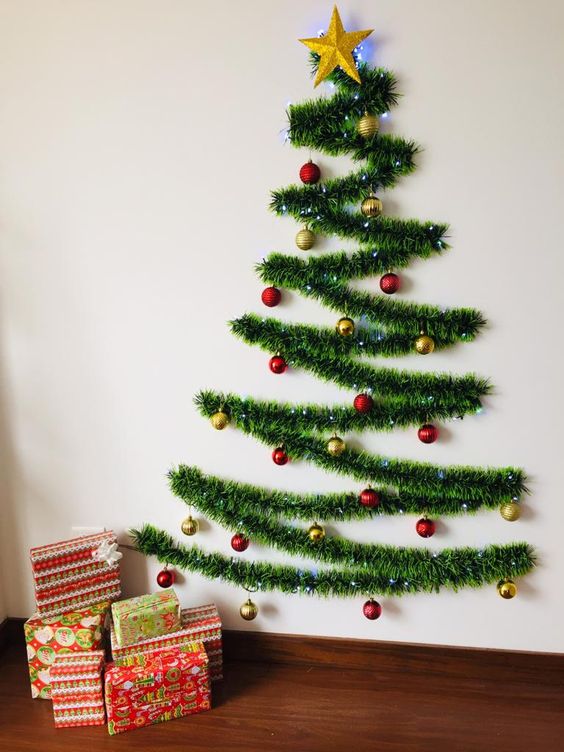 como fazer uma árvore de natal de parede passo a passo