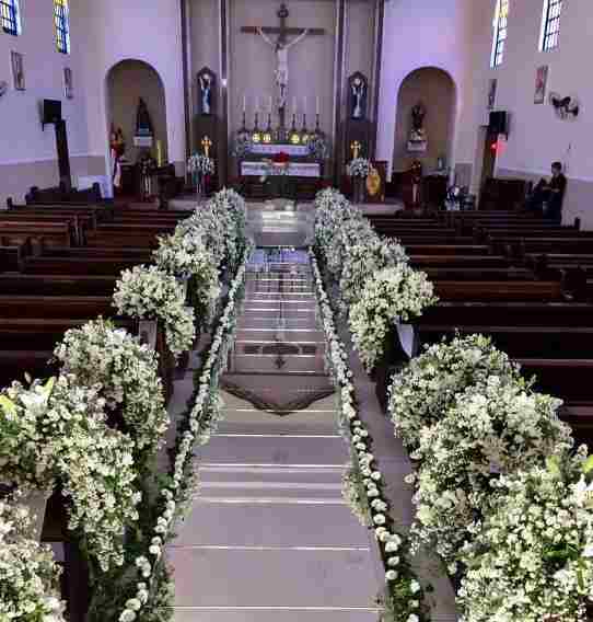 ideias decoração casamento igreja minimalista