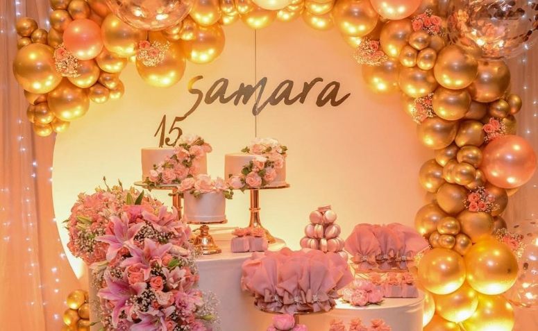 decoração simples para 15 anos
