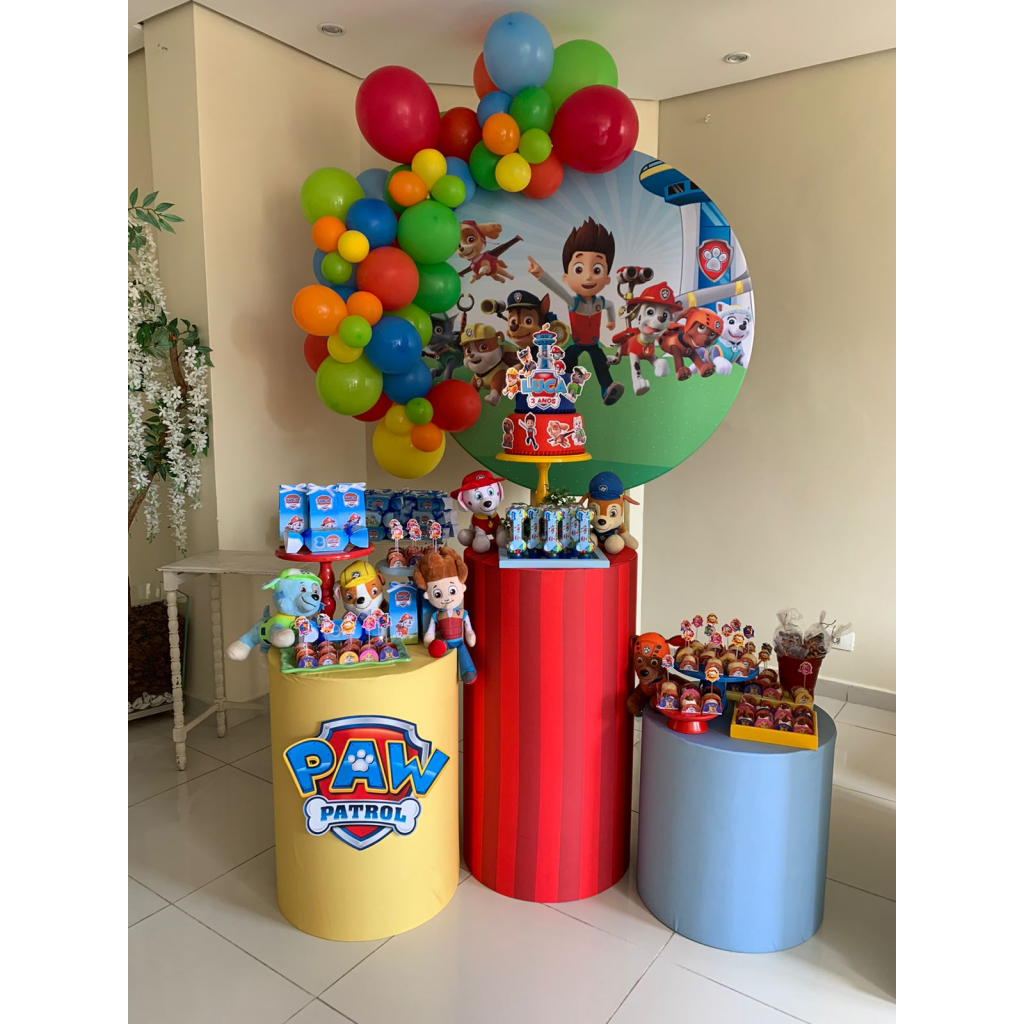 mesa decorada patrulha canina fácil