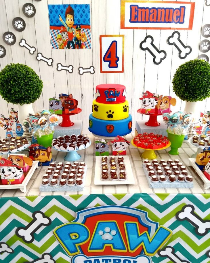 festa infantil patrulha canina minimalista