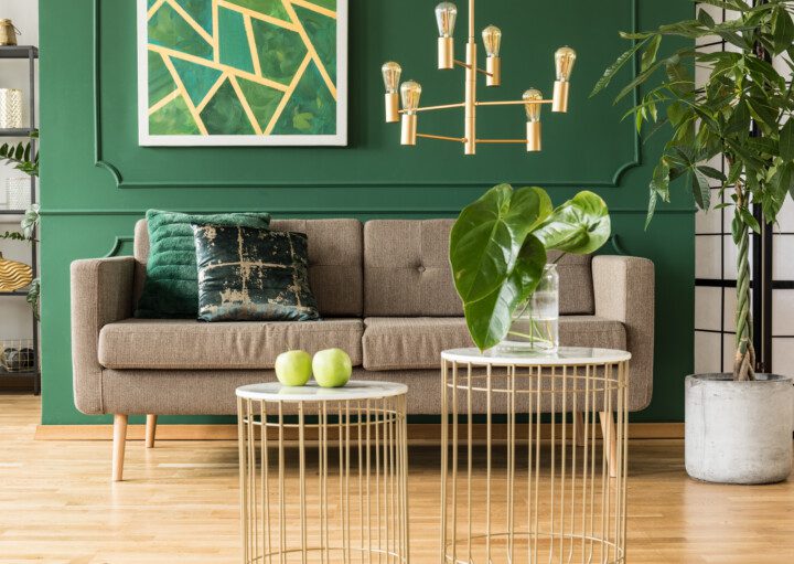 ideias decoração simples verde sala