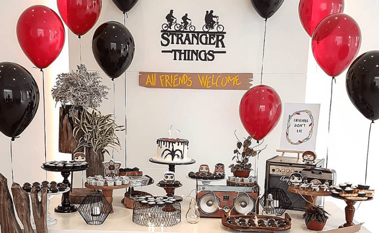 ideias de decoração stranger things para festa infantil