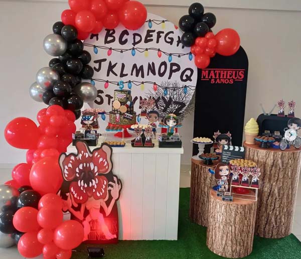 ideias de decoração stranger things para festa infantil