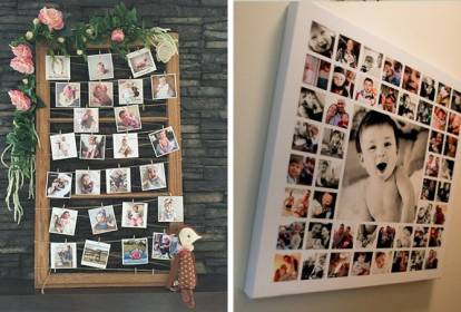 diy mural de fotos com luzes de fada