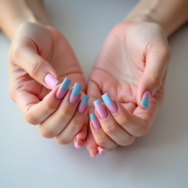 unhas decoradas com laço para chá revelação