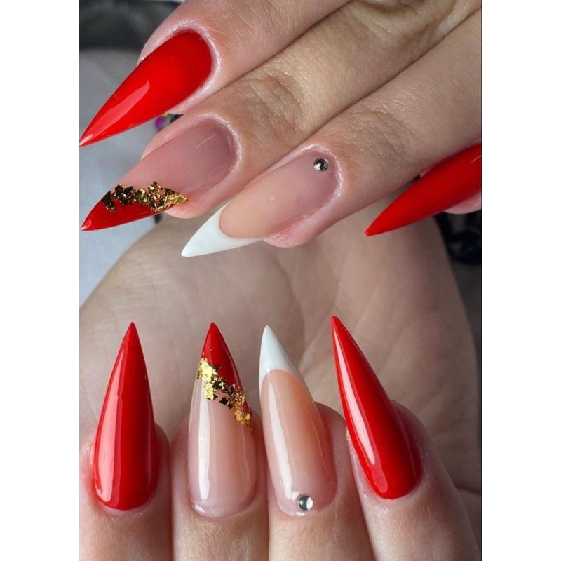 unha de natal com glitter