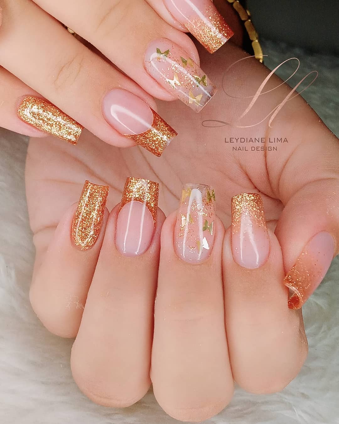ideias de unhas decoradas em fibra de vidro para festas