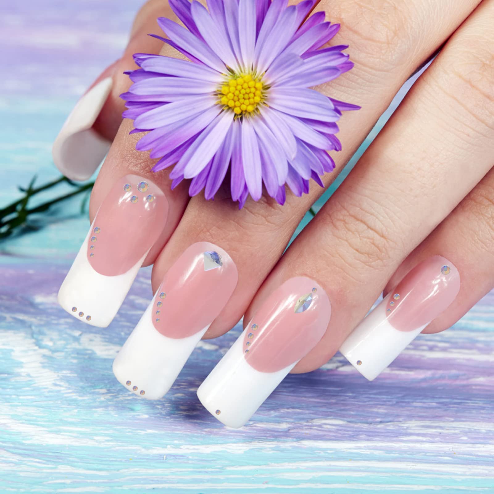 unhas redondas coloridas