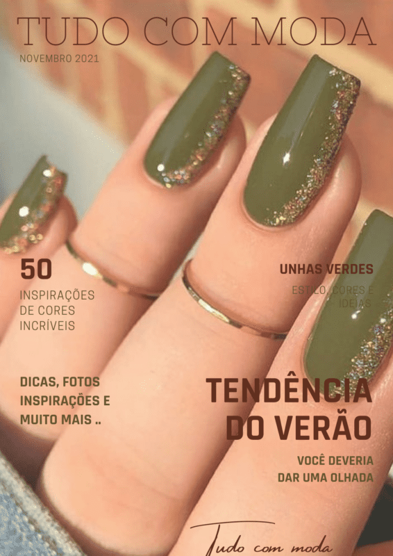 decoração unha verde militar