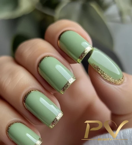 decoração unha verde militar