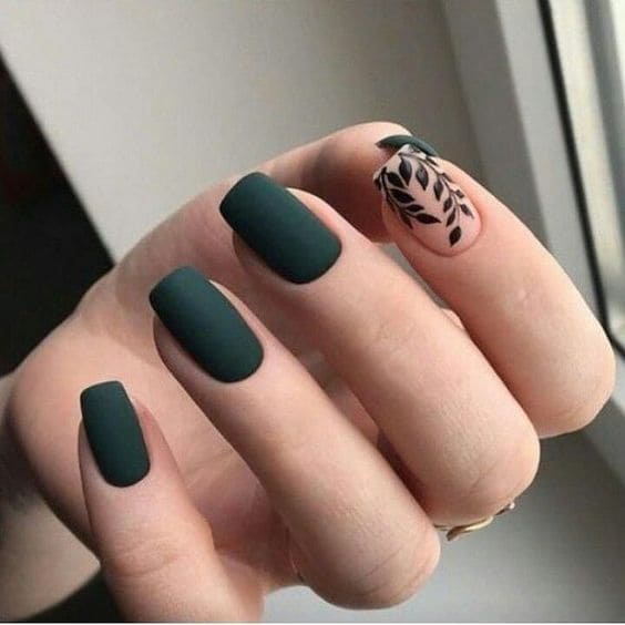 decoração unha verde militar