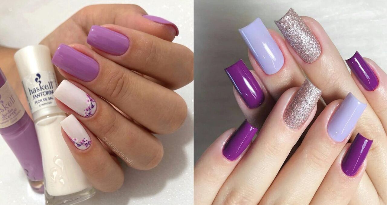 tendência unhas lilás 2026