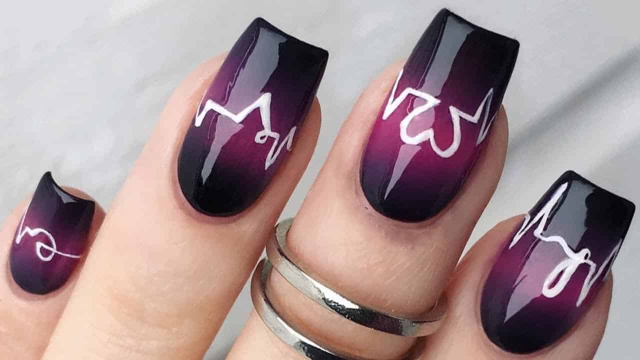 unhas pêssego decoradas