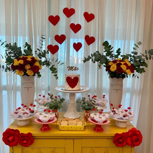 decoração dia das mães loja pequena